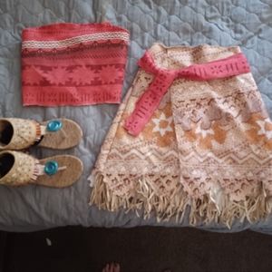 Moana Costume for kids w/ light up necklace